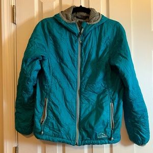 L.L.Bean Women's Teal PrimaLoft Packaway Hooded Jacket